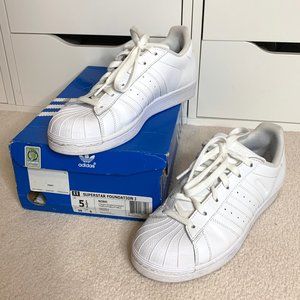 All White Adidas Superstars